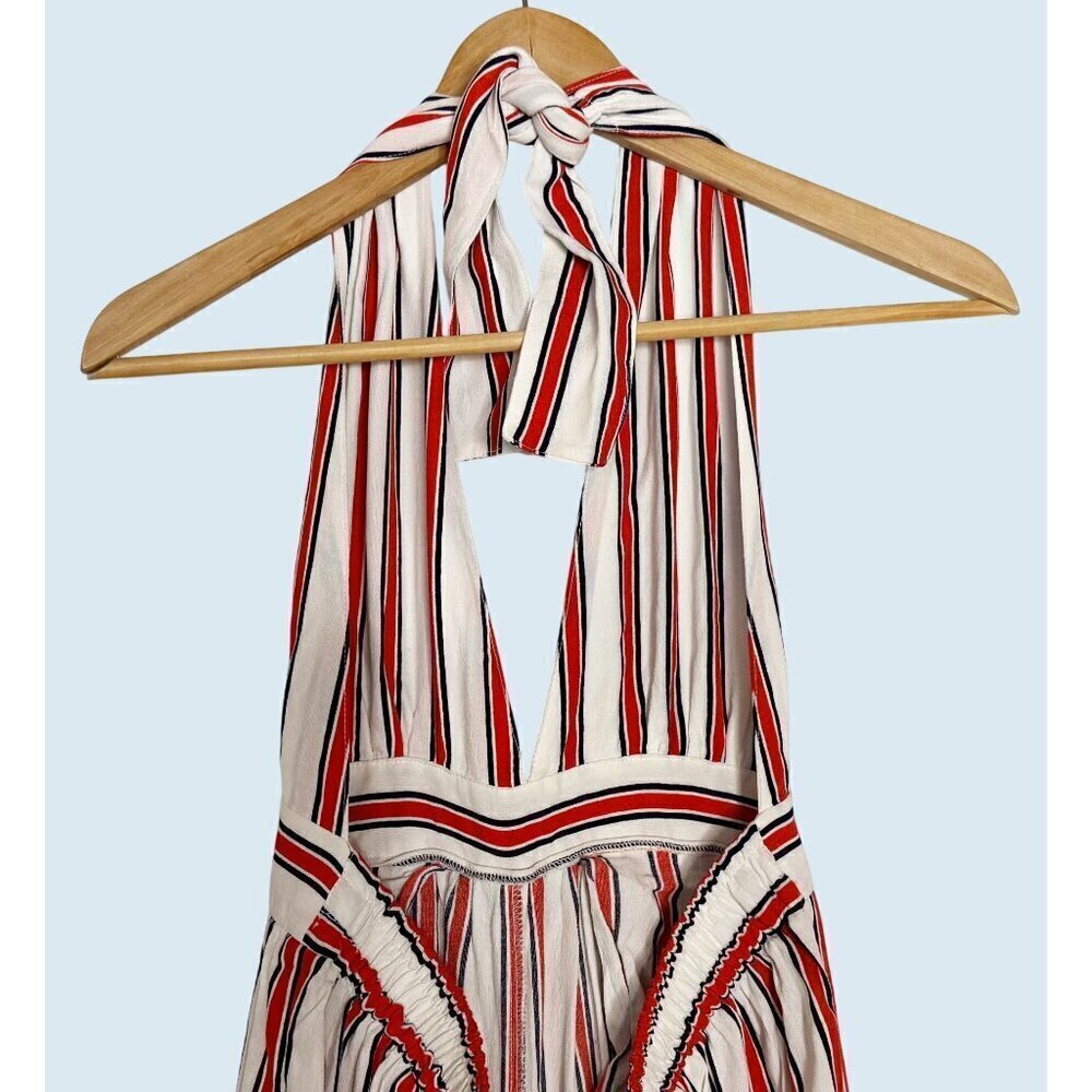 URBAN OUTFITTERS Raven Red White Blue Halter Neck Jumpsuit Sz M - Picture 6 of 8